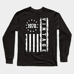 46 Years Old Gifts Vintage 1978 American Flag 46th Birthday Long Sleeve T-Shirt